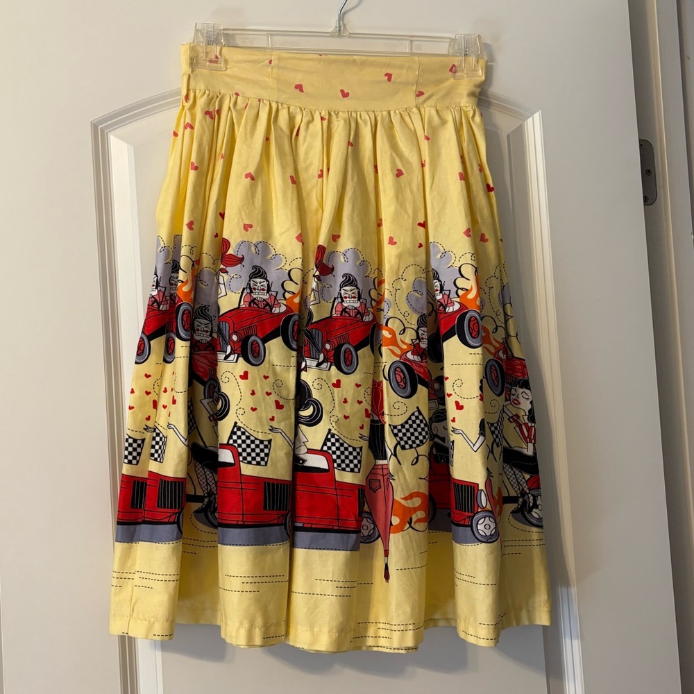 Lindy Bop Hot Rod dress altered into a skirt, broken zipper